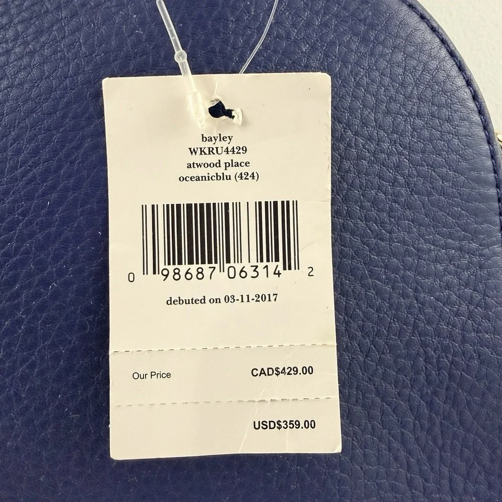 Kate Spade Atwood Place Bayley Satchel Oceanic Blue Leather Crossbody NWT